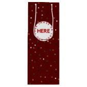 Creëer Aangepaste foto of Logo Moderne Rode Kerstm Wijn Cadeautas (Voorkant)