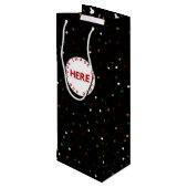 Creëer Aangepaste foto of Logo moderne zwarte kers Wijn Cadeautas (Achterkant Gekanteld)