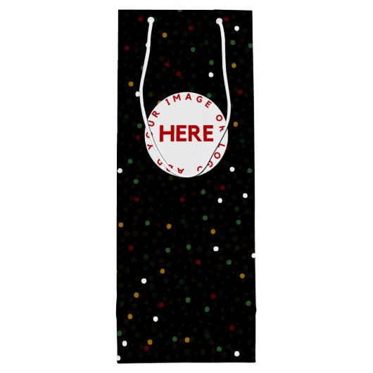 Creëer Aangepaste foto of Logo moderne zwarte kers Wijn Cadeautas (Achterkant)