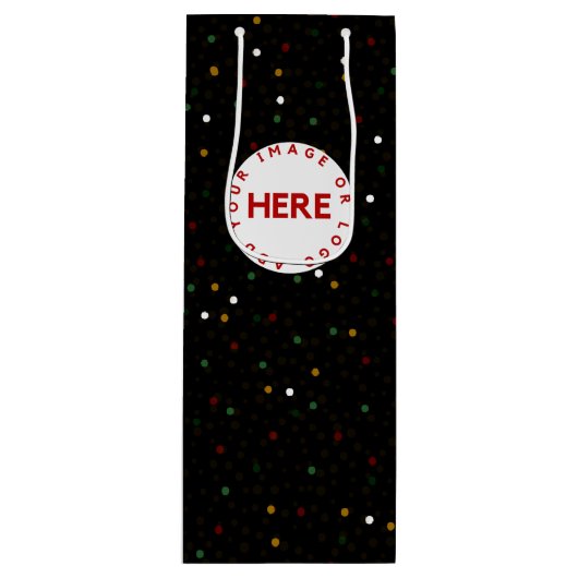 Creëer Aangepaste foto of Logo moderne zwarte kers Wijn Cadeautas (Voorkant)