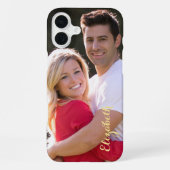 Creëer Aangepaste gepersonaliseerde foto Monogram  iPhone Hoesje (Achterkant)