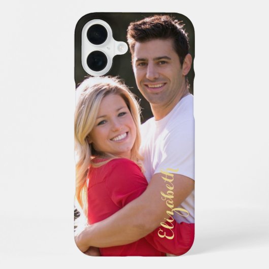 Creëer Aangepaste gepersonaliseerde foto Monogram  iPhone Hoesje (Achterkant)