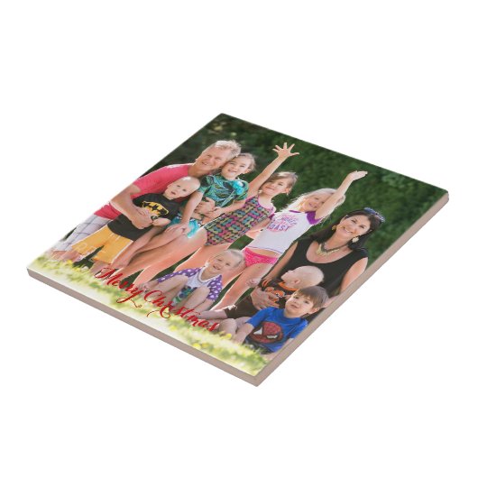 Creëer Aangepaste gepersonaliseerde foto vakantie  Tegeltje (Zijkant)