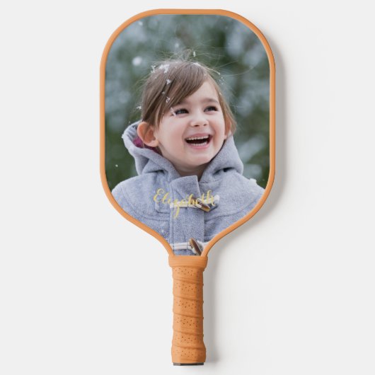 Creëer Aangepaste gepersonaliseerde fototekst Mono Pickleball Paddle (Voorkant)