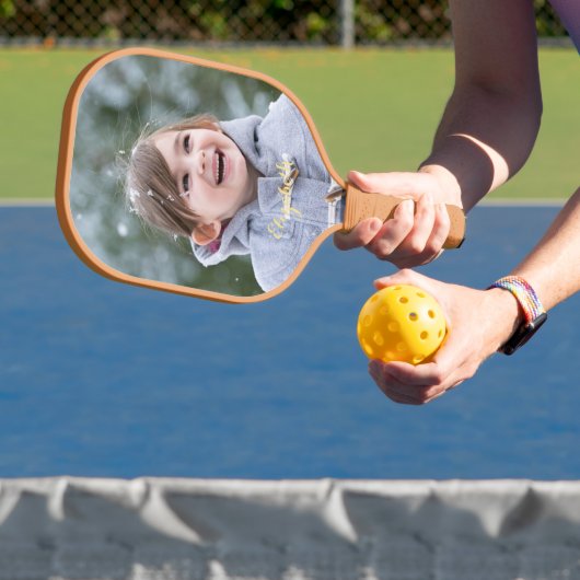 Creëer Aangepaste gepersonaliseerde fototekst Mono Pickleball Paddle (Insitu)