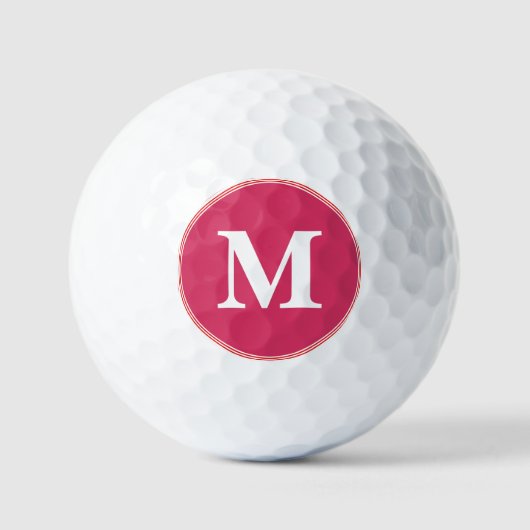Creëer Aangepaste gepersonaliseerde roze wit monog Golfballen (Voorkant)