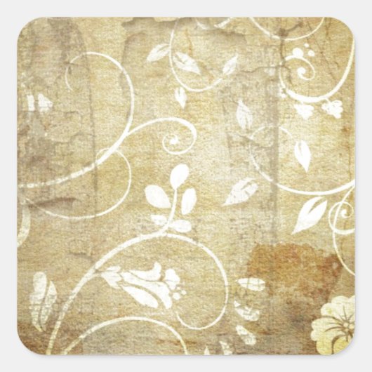 Creëer aangepaste geschenken  papier bloem sjabloo vierkante sticker (Voorkant)