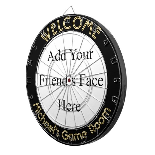Creëer Aangepaste persoonlijke fototekst Dorm Room Dartbord (Voorkant Rechts)