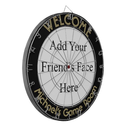 Creëer Aangepaste persoonlijke fototekst Dorm Room Dartbord (Voorkant Links)