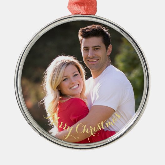 Creëer Aangepaste, speciaal voor foto's geschikte  Metalen Ornament (Voorkant)