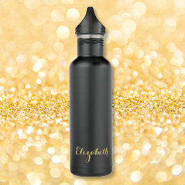 Creëer Aangepaste, stijlvolle, gouden monogrammed  Waterfles