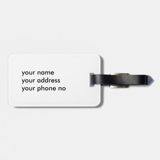 Creëer aangepaste tekst eenvoudige drie woorden ex bagagelabel (Achterkant horizontaal)