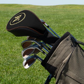 Creëer Aangepaste, zwarte gouden monogrammen Golfheadcover
