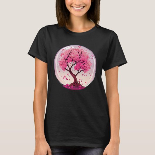 Creëer an Ambiance of Renewal met deze Cherry Blo T-shirt (Voorkant)