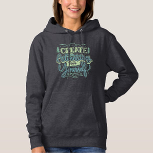 creëer avonturen stijl typografie wandelend hoodie