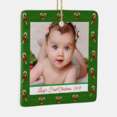 Creëer Baby eerste kerstfoto Keramisch Ornament (Rechts)