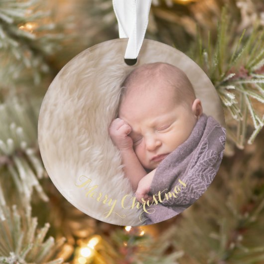 Creëer Baby's eerste kerst 1e foto Afbeelding Ornament (Boom)