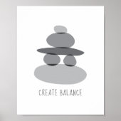 Creëer Balance Cairn Stones Poster (Voorkant)