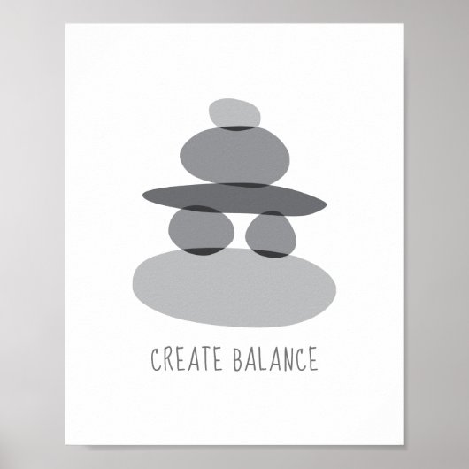 Creëer Balance Cairn Stones Poster (Voorkant)