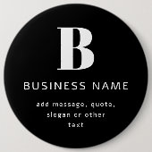 Creëer Bedrijfsnaam, Monogram & Aanvullende Tekst Ronde Button 6,0 Cm (Voorkant)