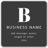 Creëer Bedrijfsnaam, Monogram & Aanvullende Tekst Sticker (Voorkant)