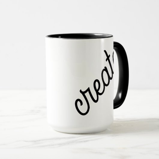 Creëer Black en White Coffee Mok (Voorkant rechts)