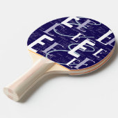 Creëer Blue Paddle met zijn naam Tafeltennisbatje (Voorkant Gekanteld)