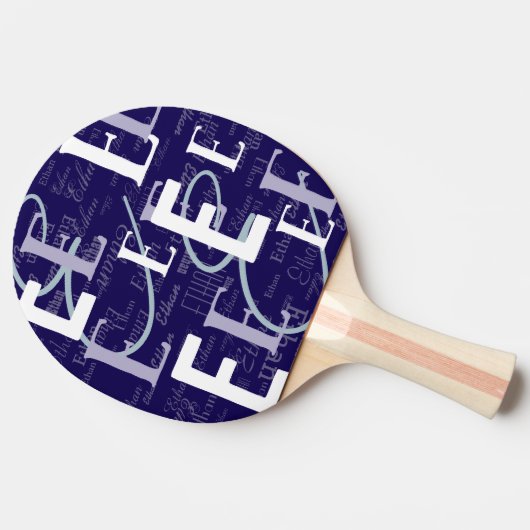 Creëer Blue Paddle met zijn naam Tafeltennisbatje (Zijkant)