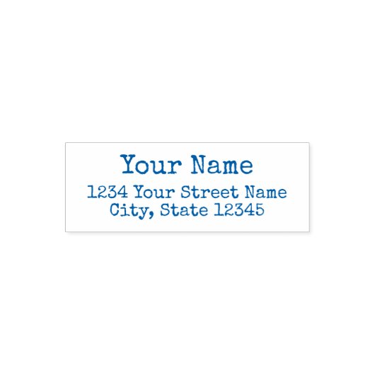Creëer Blue zelfinktstempel met naam en adres Zelfinktende Stempel (Design)