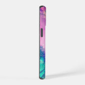 creëer Bold. Leef helder." artistieke penseelstree iPhone 15 Case (Rechterkant)