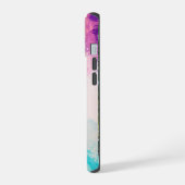 creëer Bold. Leef helder." artistieke penseelstree iPhone 15 Case (Linkerkant)