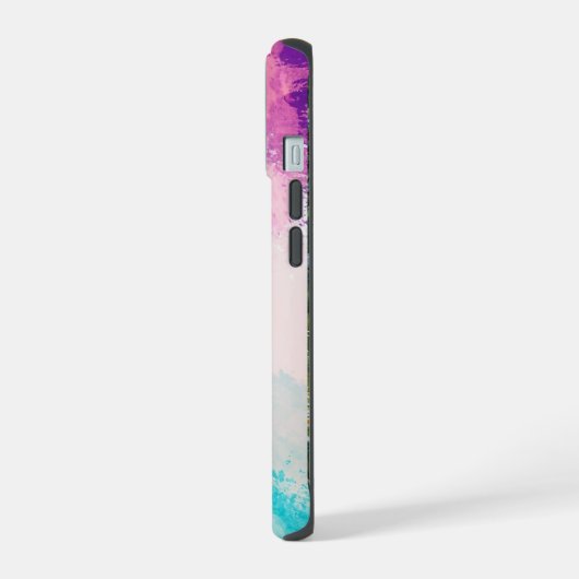 creëer Bold. Leef helder." artistieke penseelstree iPhone 15 Case (Linkerkant)