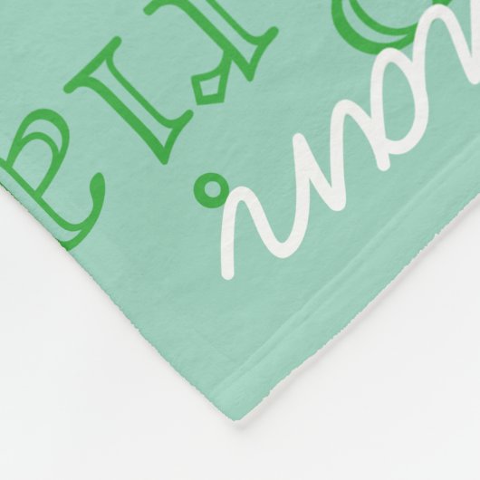 Creëer Boy Name Typografie Blauwgroen Fleece Deken (Hoek)