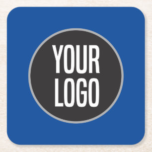 Creëer Business Logo Cocktail Blue Kartonnen Onderzetters