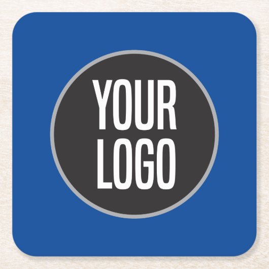 Creëer Business Logo Cocktail Blue Kartonnen Onderzetters (Voorkant)