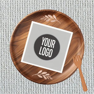 Creëer Business Logo Paper Cocktail Servet Grijs