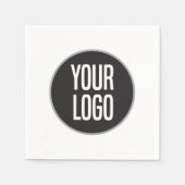 Creëer Business Logo Paper Cocktail servet Wit (Voorkant)