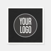Creëer Business Logo Paper Cocktail Servet Zwart (Voorkant)