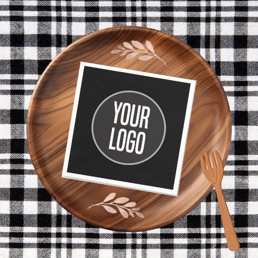 Creëer Business Logo Paper Cocktail Servet Zwart