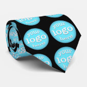 Creëer Business Logo Pattern Professional Black Stropdas (Opgerold)