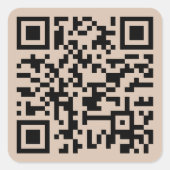 Creëer Coffee Brown Aangepaste QR Code Website Adr Vierkante Sticker (Voorkant)