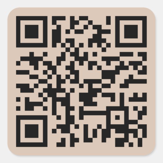 Creëer Coffee Brown Aangepaste QR Code Website Adr Vierkante Sticker (Voorkant)
