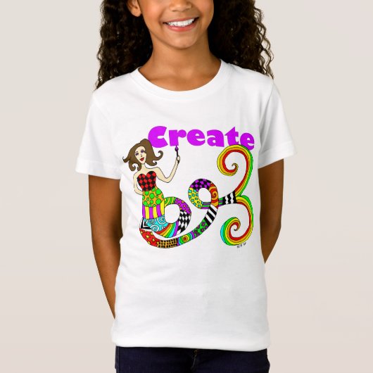 Creëer Colorful Mermaid Muse Kind T-shirt (Voorkant)