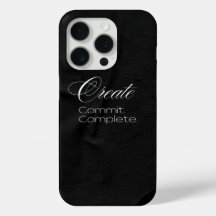 'Creëer. Commit. Voltooi.' Minimalistische typogra