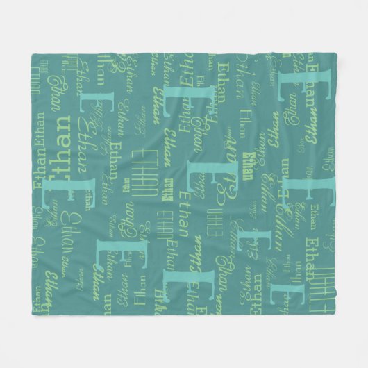 Creëer Cool Pattern met je eigen naam Fleece Deken (Voorkant (Horizontaal))