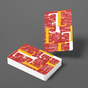 Creëer Cool Speelkaarten met jouw naam Initiaal