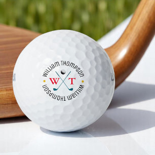 Creëer Cool Stijlvolle Golfer Monogram Golfballen