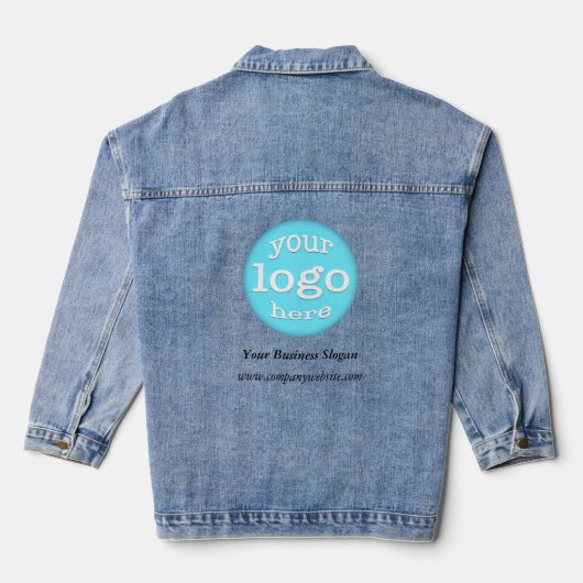 Creëer Custom Business Company Event Kantoor Denim Jacket (Achterkant)