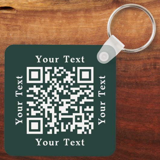 Creëer Custom Business Company Logo QR Code Groen Sleutelhanger (Achterkant)