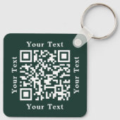 Creëer Custom Business Company Logo QR Code Groen Sleutelhanger (Achterkant)